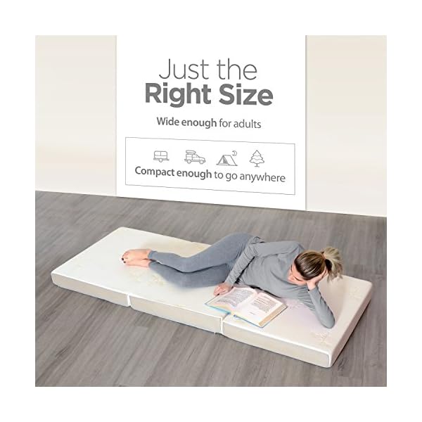 Milliard 10cm Thick Tri Folding Mattress/Tri Fold Guest Mattress with Ultra Soft Removable Cover with Non-Slip Bottom - Double (190cm x 135cm) - Image 8