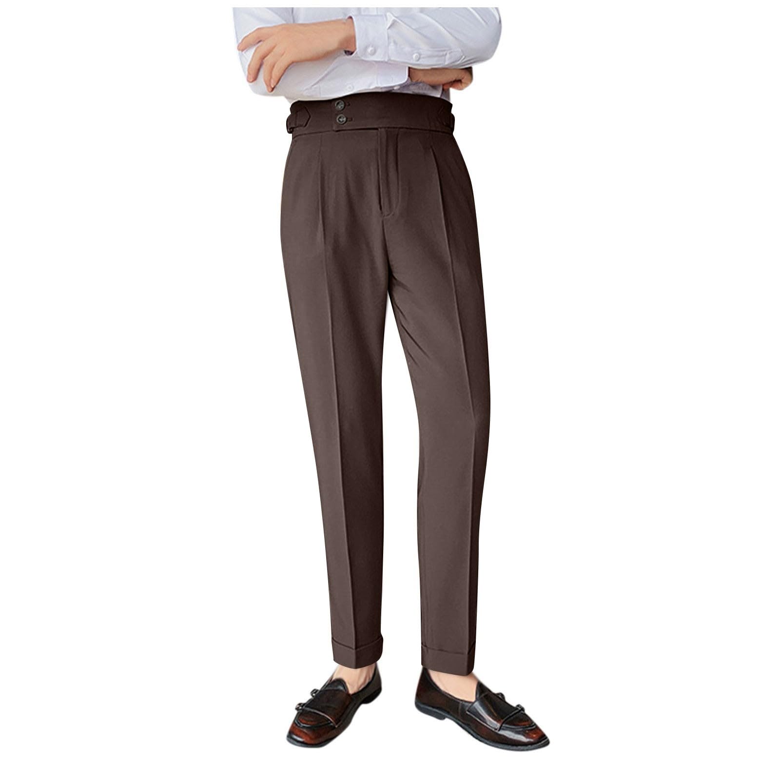 Herren Anzughose Lang Slim Fit - Business Hose Mit Elastischem Bund