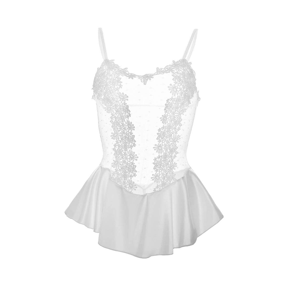 BELOVEWomen Lingerie Lace Babydoll Chemise Ruffle Nightgown Sleepwear