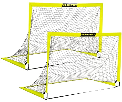 Wayout Sports   Porterías Fútbol Plegables para Niños y Adultos (Lima, 183 x 120 x 120)