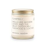 Glamping&apos; Coconut Soy Wax Candle Jar &vert; Premium Hand Poured & Long Burning &vert; Teakwood & Leather Scent &vert; Phthalate-Free &vert; for Home&comma; Office&comma; Gift - 7&period;8 Oz
