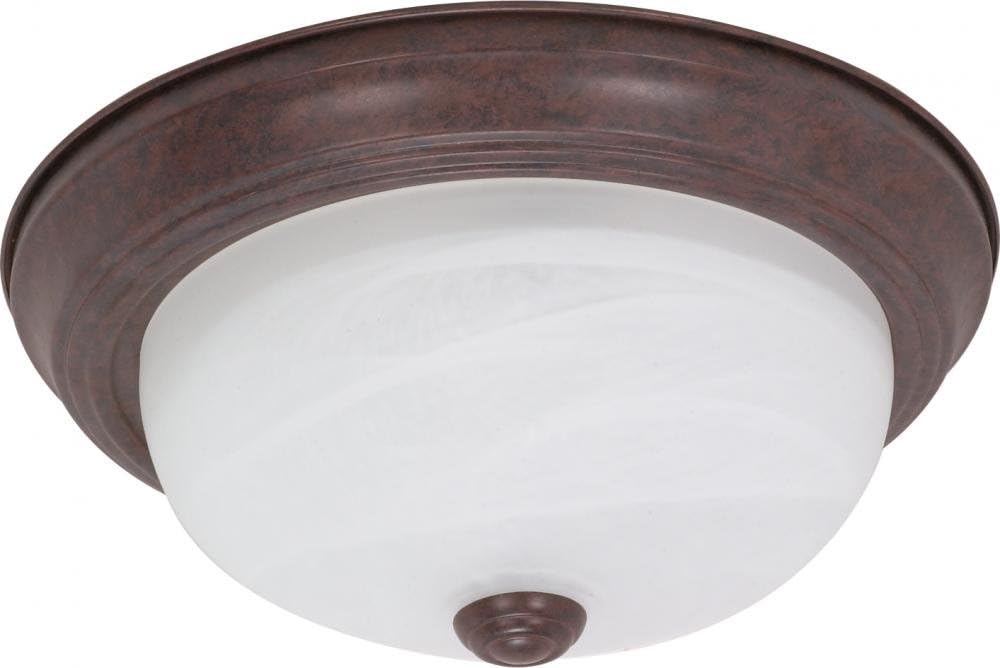 Nuvo 60/206 13-Inch Old Bronze Flush Dome with Alabaster Glass