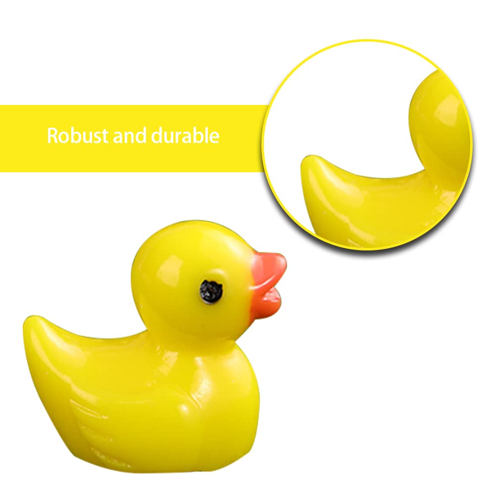 wirepool 100 Pieces Mini Resin Ducks Mini Yellow Ducks Garden Landscape Decorations for Plant Pots Dollhouse Crafts Desk Decorating (Yellow) - Image 4