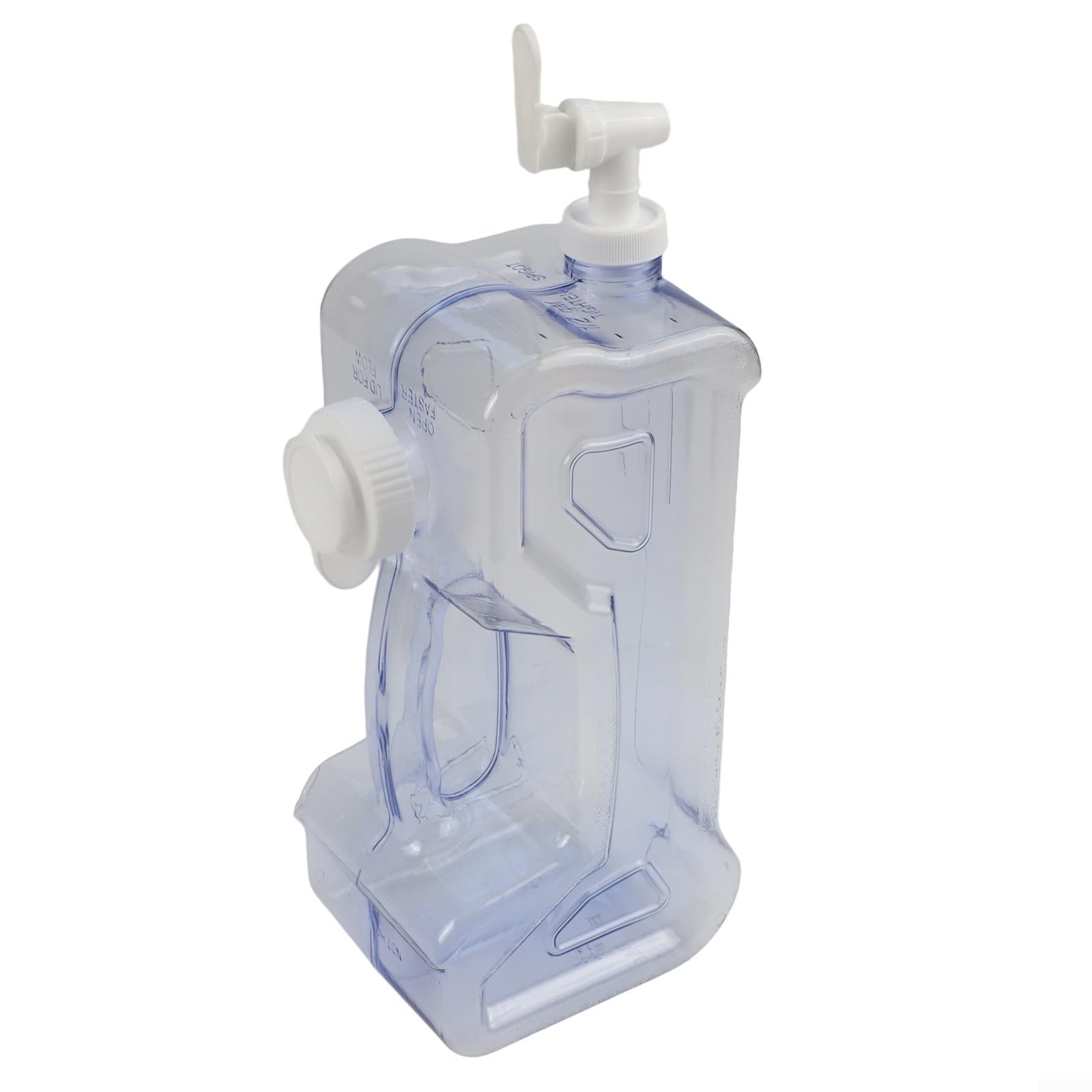 Gdfnmogo Dispensador de agua de plástico reutilizable para refrigerador, tanque de bebidas de grado alimenticio de 3 L a 7,5 L con ahorro de espacio para un diseño delgado, espiga integrada, mango