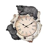 Black Bear Cubs on Birch Woodland Style Wall Clock Cabin Lodge Decoration 13.3' (H)