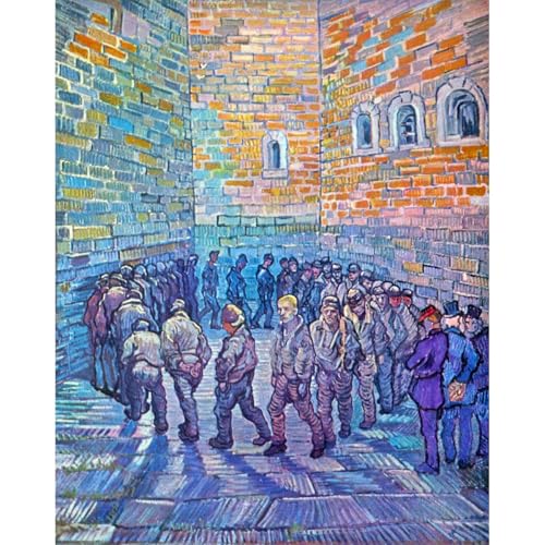 Toile roulée Van Gogh Prisonniers marchant au rond 127x101,6cm pour salon