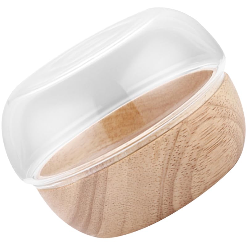 MUCKLILY Wooden Dessert Candy Tray with Glass Cover, Multi-Functional Fruit Bowl for Kitchen Counter, Elegant Snack Serving Tray for Home Parties, 4.92 X 4.92 X 3.74 Inches