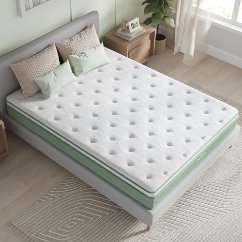 Novilla 12-Inch Twin Hybrid Mattress with Gel Memory Foam and Knitted Cover - Medium Firm for Pressure Relief
