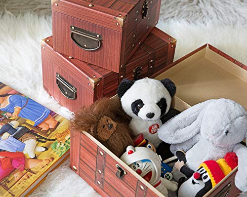 Soul & Lane Decorative Cardboard Storage Trunk - Set Of 3 | Treasure Storage Chest For Toys Photos Memories Closet Nursery Office Bedroom #TOP3