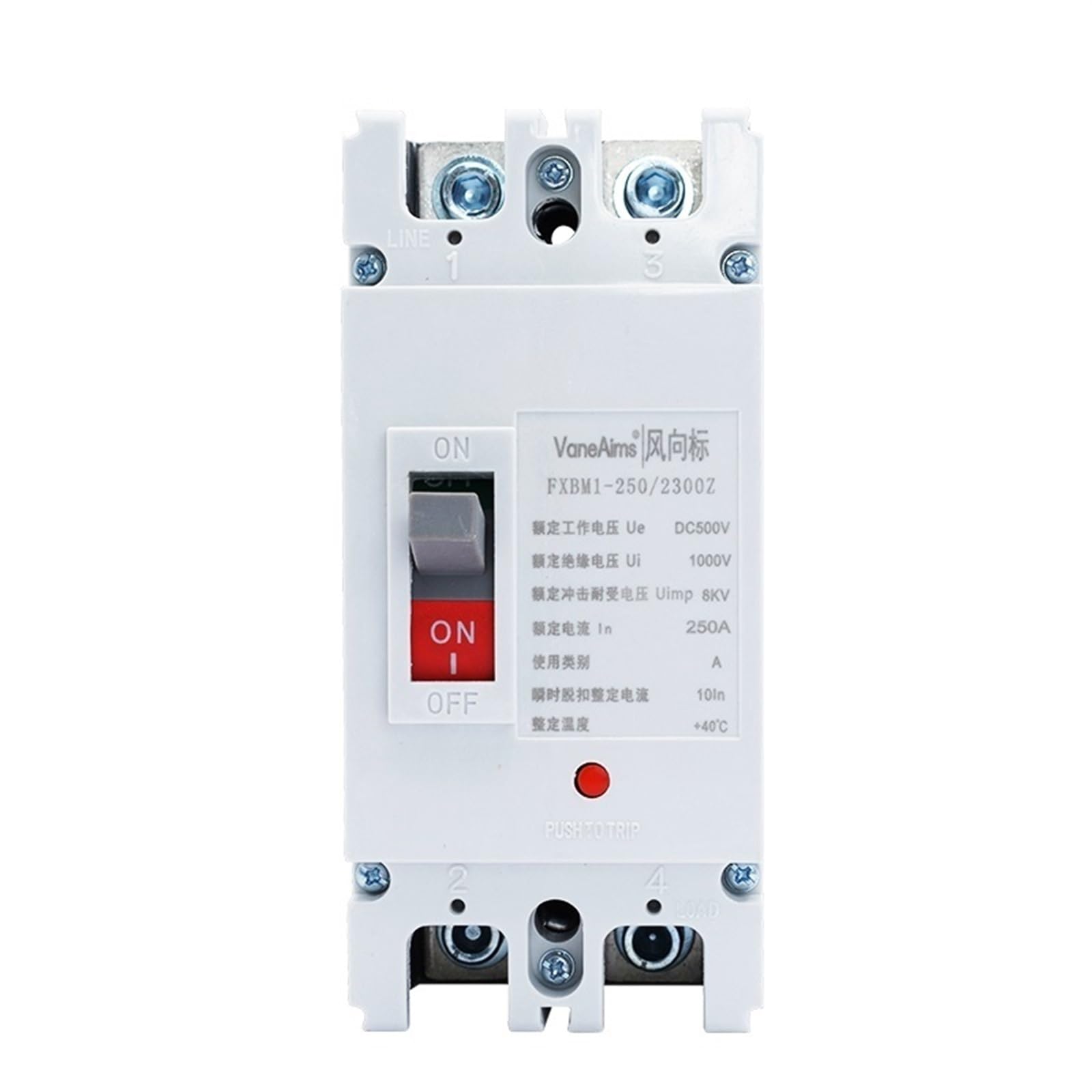 MCCB DC 500V 125A 250A disjoncteur boîtier moulé pour protection de batterie et solaire PV