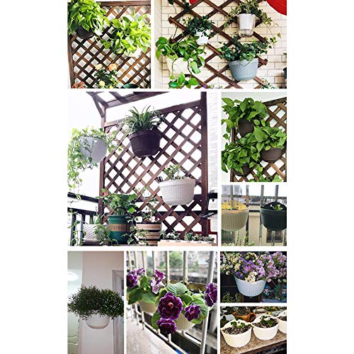 2Pcs Resin Wall Planters Hanging Flower Plant Pots Vertical Wall Mount Planter Pot Flower Basket For Railing Fence Wall Window Balcony #TOP4