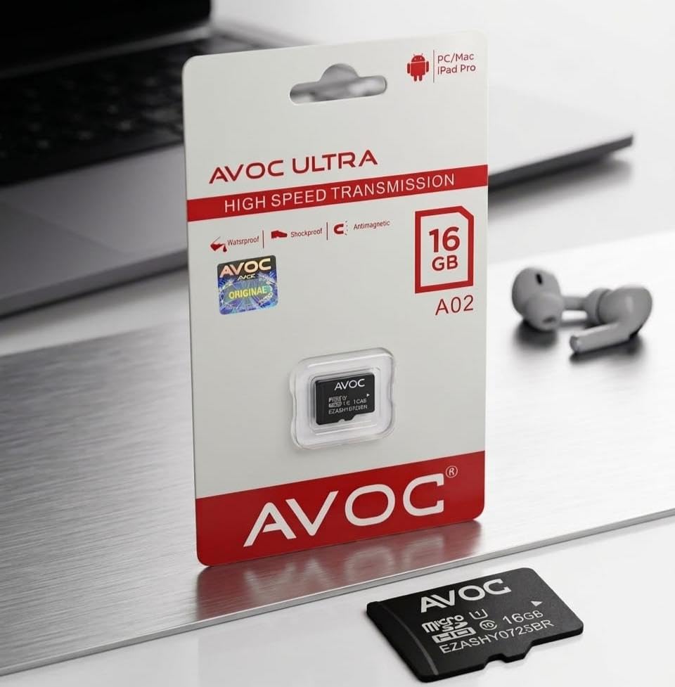 Image of AVOC Flash A02 16GB MicroSD Card Class 10, 20MB /s High-Speed Micro SDHC Memory Card for Mobile, Camera, Tablet, Gaming Console & Computer with Reliable Storage Performance