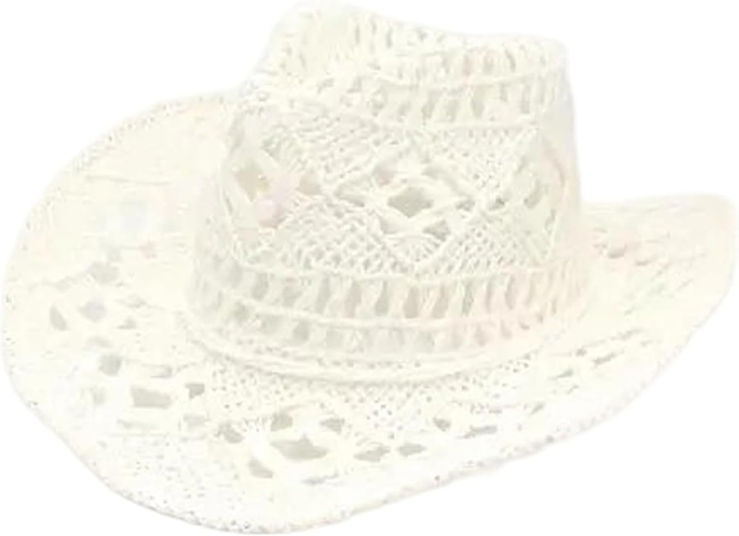 GYFGRTQ Hand-Woven Wide Brim Straw Cowboy Hat, Breathable Jazz Panama Cap for Beach Travel, Wt