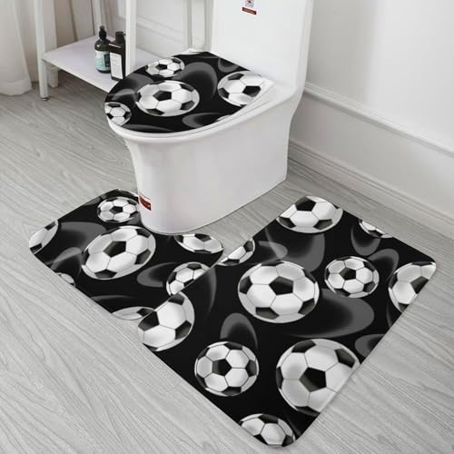 Juego de tres alfombrillas de piso de terciopelo coral con impresión negra y temática floral miniatura 6