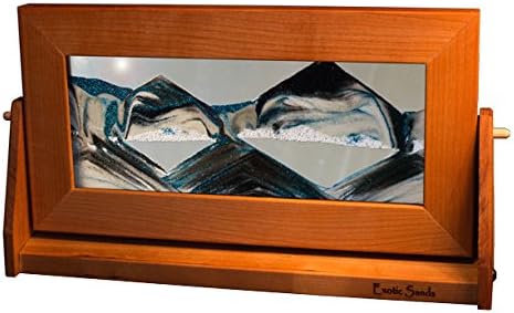 Exotic Sands The Original Moving Sand Art Picture Md24 Medium Cherry Frame (Arctic Glacier) Sandscape Unique Art.