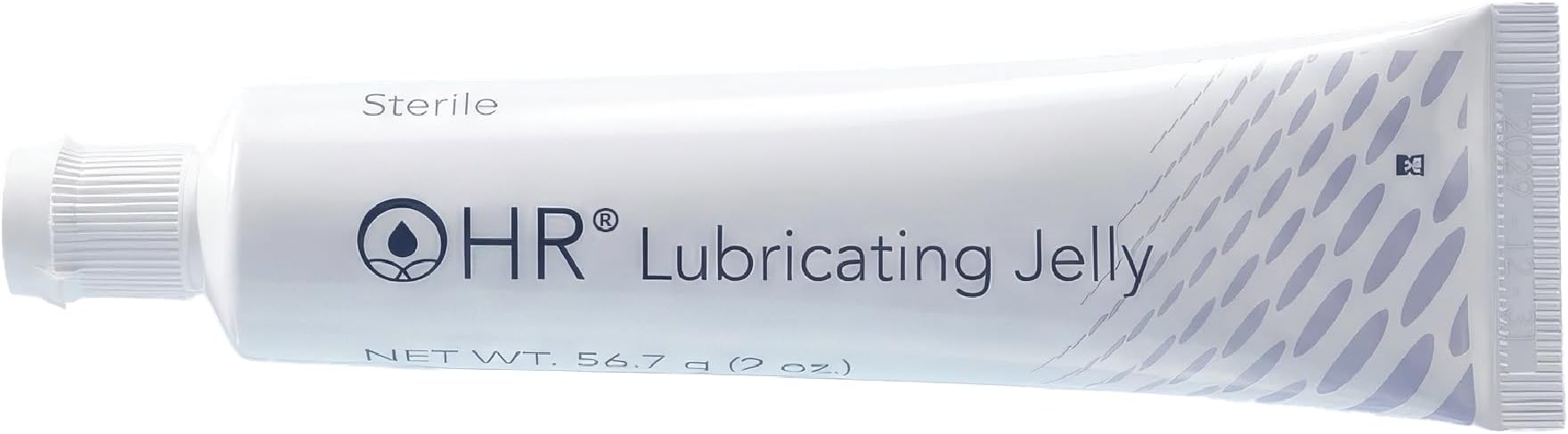 Lubricating Jelly, Sterile, Medical & Home Use, 2 oz Tube | Water-Soluble | Non-Greasy | Non-Staining | Latex-Free | Clear & Odorless | for Catheter, Exam, Thermometer & Instruments