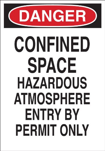 Panneau d'admission aluminium Brady Confined Space ultra résistant 25x18 cm