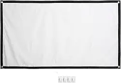 Tela do projetor 60 Polegada, tela portátil do projetor de filmes 16:9 4K HD, tela de projeção de vídeo para casa de filmes