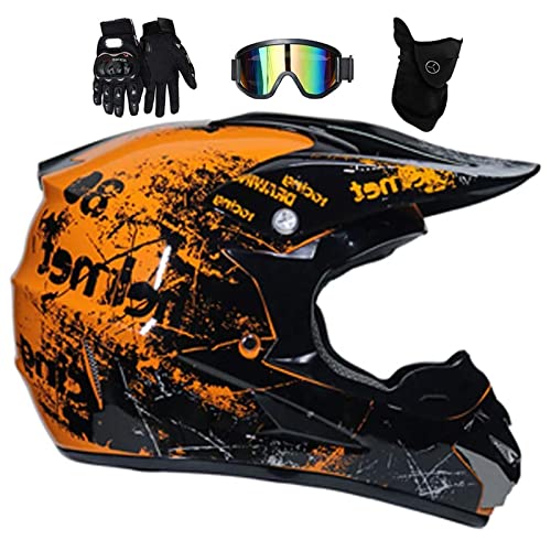 Fullface Helm MTB, Motocross Helm Kinder, Helm Set Herren ATV Motorradhelm...