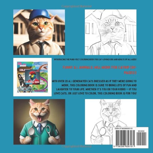 Funny A.I. Animals: Will Work for Catnip Coloring Book (80+ pages!) image 3