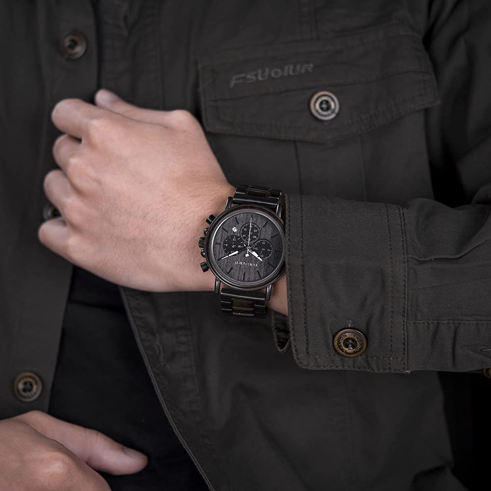 2win Reloj de Madera Grabado para Novio, mi Hombre, prometido, Marido, Relojes de Madera Personalizados para Hombres, cumpleaños, Aniversario, Reloj Personalizado, B- to My Man, Pulsera