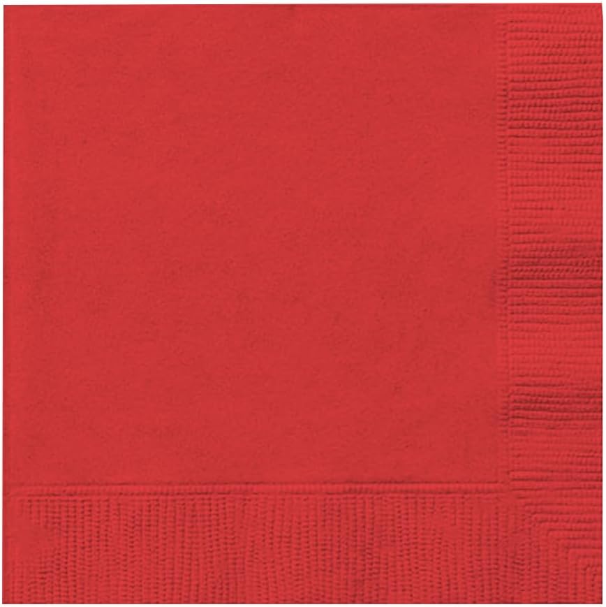 Venuscello® 100 x Serviettes Paper Napkins Red Disposable Recyclable