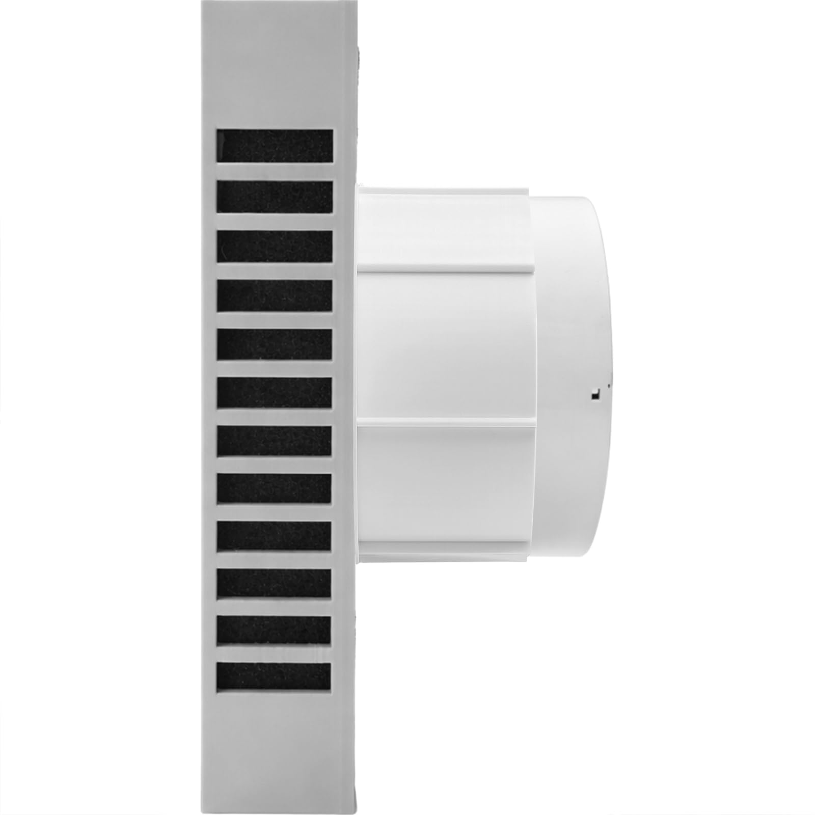 MKK Wentylator do pomieszczeń mieszkalnych, Ø 110 mm, wymienny filtr łazienkowy, wentylator wyciągowy, do łazienki, toalety, kuchni, montażu na ścianie (szary, Ø 110 mm, wyłącznik pociągany – cichy)