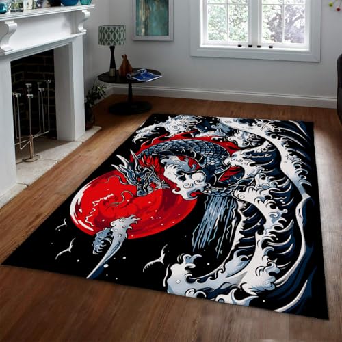 Moquette orientale style japonais rouge : un tapis durable et élégant - 3