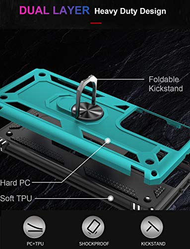 Ikazz Galaxy S21 Ultra Case,Samsung S21 Ultra Cover Military Grade Shockproof Heavy Duty Protective Phone Case Pass 16Ft Drop Test With Magnetic Kickstand For Samsung Galaxy S21 Ultra Turquoise #TOP6