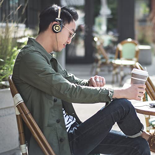 Image of Koss Porta Pro Limited Edition Black Gold On-Ear Headphones, in-Line Microphone, Volume Control and Touch Remote Control, Includes Hard Carrying Case, Wired with 3.5mm Plug, Black and Gold