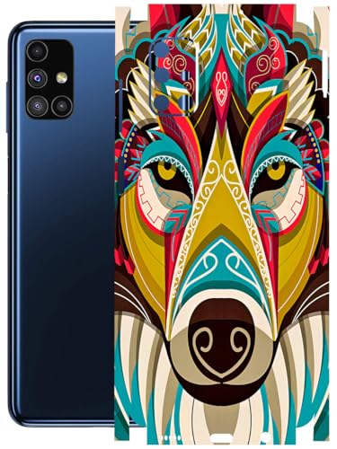 Image of AtOdds - Full Body Back Screen Guard Protector Film - Lamination Wrap Skin Sticker Compatible with Samsung Galaxy M51 | Scratchproof Matte Finish (Mighty Wolf)
