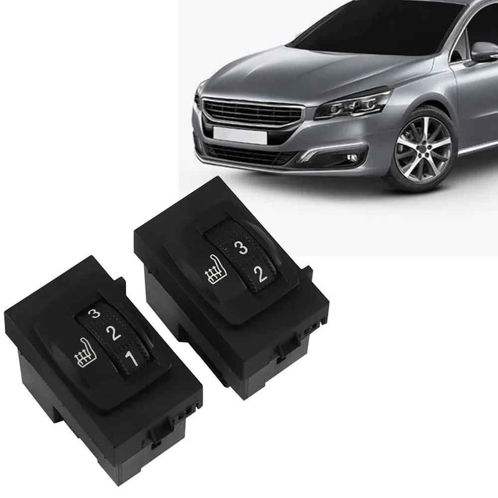Interruptor Control Asiento Ajuste para 508 2011-2015 Reemplazo directo del interruptor de calefacción del asiento Regulador Asiento Coche