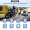 GOHHDL Moto Carplay Écran avec sans Fil Carplay Android Auto, 5 Pouces IP67 Étanche Portable pour Moto avec Navigation Siri Bluetooth Trans Airplay Android Cast EQ +64G TF Card