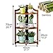Mobile Storage Rack Freestanding Display Rack Tool Pegboard Garage,3 Tier Bamboo Corner Shelf Plant Stand, Multipurpose Industrial Display Rack for Home, Office & Kitchen, Brown Bamboo Books
