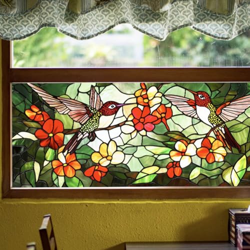 Película para ventana adhesiva floral 2 piezas miniatura 5