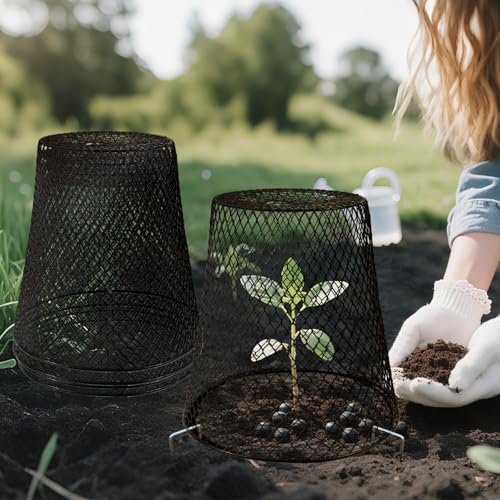 Anothera 10Pcs Chicken Wire Cloche Plant Covers, 9.2×9.2 Inches Plant Protectors from Animals, Metal Garden Plant Cages for Outdoor Plants, Keep Rabbits, Squirrels, Birds Out by Anothera - Used condition - Image 6