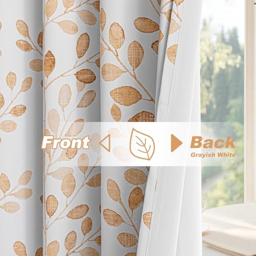 Image of MYSKY HOME Yellow Curtains 63 Inch Length for Bedroom Grommet 2 Panels | Room Darkening Thermal Insulated Privacy Protection Window Drapes for Living Room Dining Room, Each Panel 52 inch W, 2 Panels