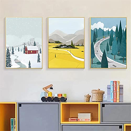 Paysage Mur Art Affiche pour Salon Esprit Nature et Scandinave