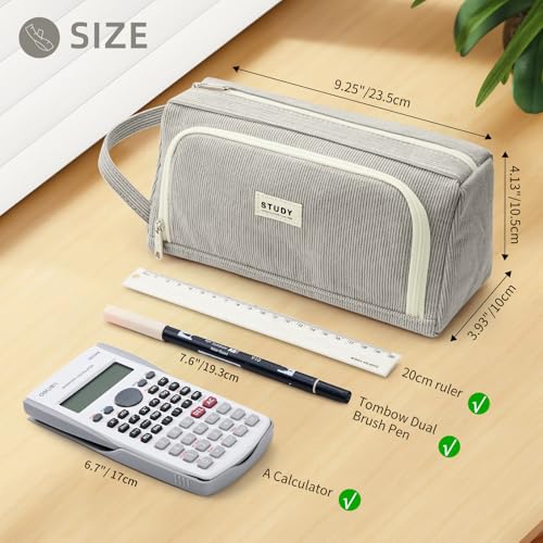 KALIDI Large Pencil Case for Girls and Boys, Cute Secondary School Big Capacity Case With Zipper & Compartments - Image 2