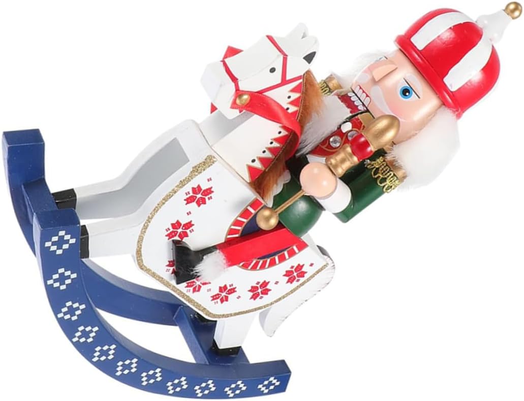 Cabilock Wooden Nutcracker Soldier Figurine 30cm Red Christmas Nutcracker Ornament Traditional Holiday Tabletop Decor for Indoor Festive Home Display