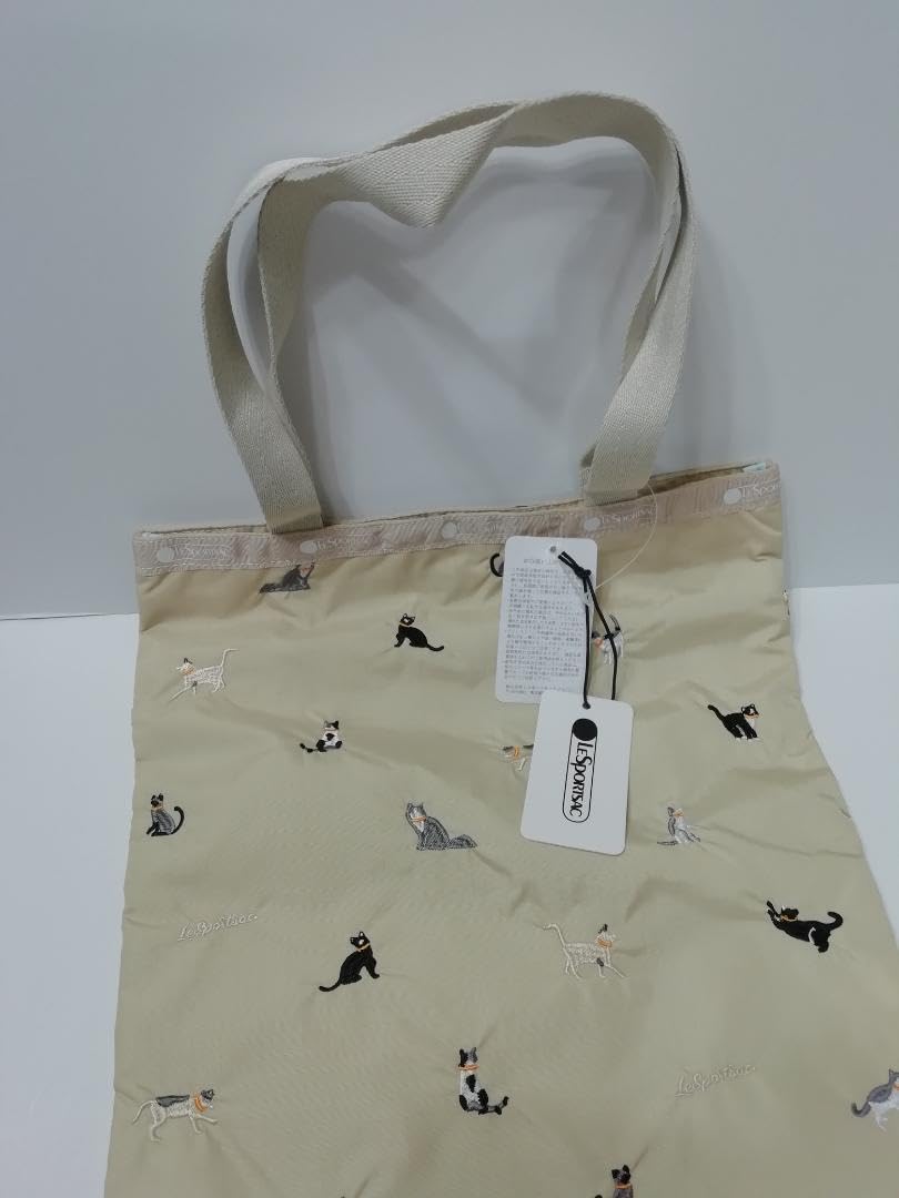【極希少】レスポートサック　ハンドバッグ　ミニトート　ネコ　刺繍 レスポートサック 刺繍 猫柄 ショルダーバッグ ミニトートバッグ