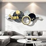 ERMOFAV Modern Abstract Metal Wall Art, Gold Black and White Geometric Décor Art Wall Décor, Large 59×24 In 3D Textured Metal Wall Decor for Living Room/Dinning Room/Bedroom/Entryway/Kitchen/Office
