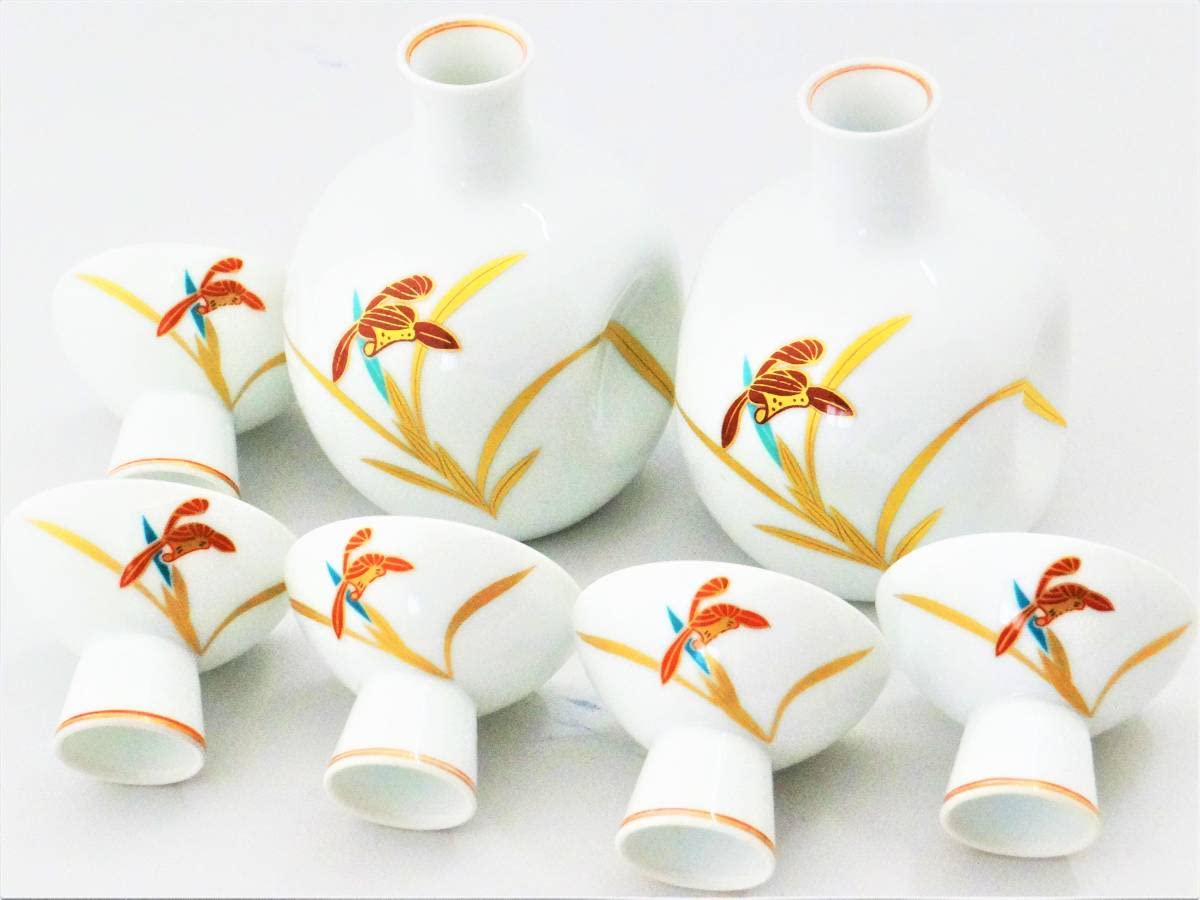 Amazon.co.jp: 有田焼 香蘭社 金彩 蘭絵 オーキッドレース 酒器揃 徳利