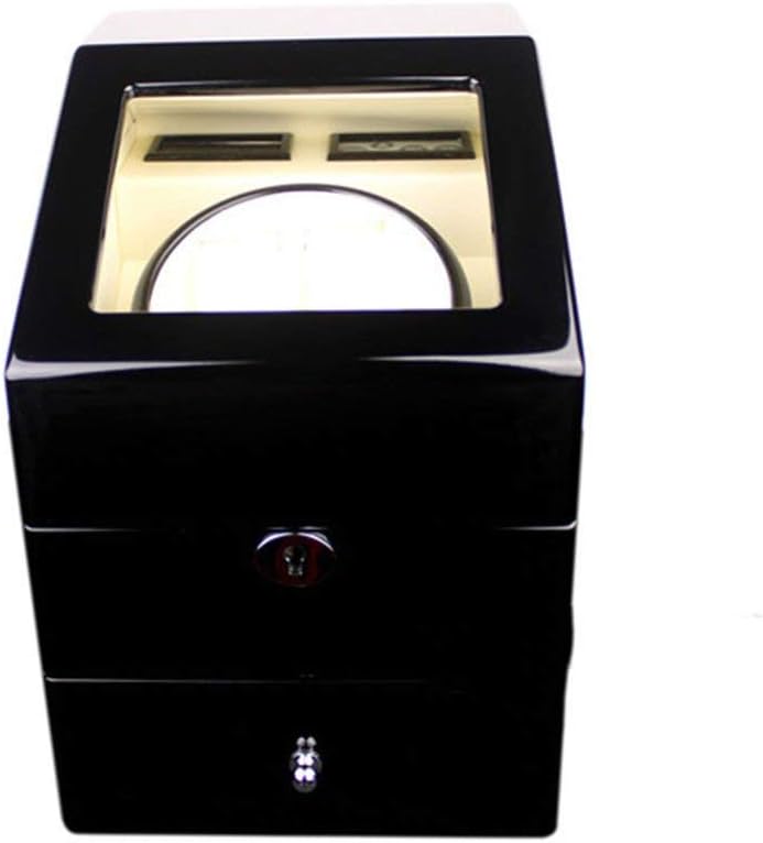 LSLYTQ Watch Winders Watch Winder Boxes Piano Paint Wooden Turntable Self-Winding Watch Box Watch Winder Collection Box Watch Winder Watch Box Needed