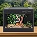 REPTI ZOO 34 Gallon PVC Reptile Terrarium, 24x18x18” Leopard Gecko Tanks with Glass Sliding Door & Top Screen Ventilation, Reptile Enclosure for Bearded Dragon Hermit Crab