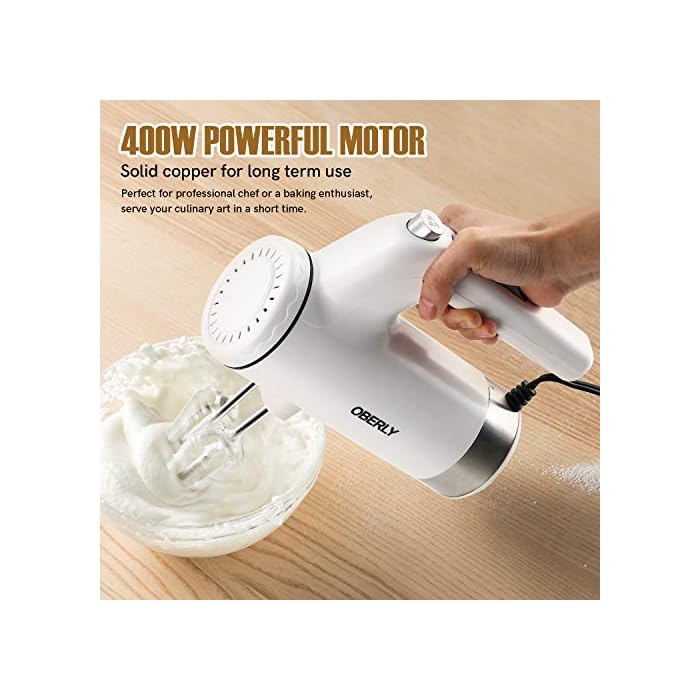 Buy Hand Mixer Electric 2021 Upgrade, OBERLY 400W Power 5Speed