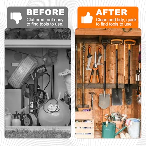 6 Packs Storage Shed Hooks for Suncast, J/U/V-Shape Shed Tool Hangers Set, Storage Shed Accessories for Hanging Shovels, Rakes, Ladders, Bulk Items, Power Tools - Thumbnail 4