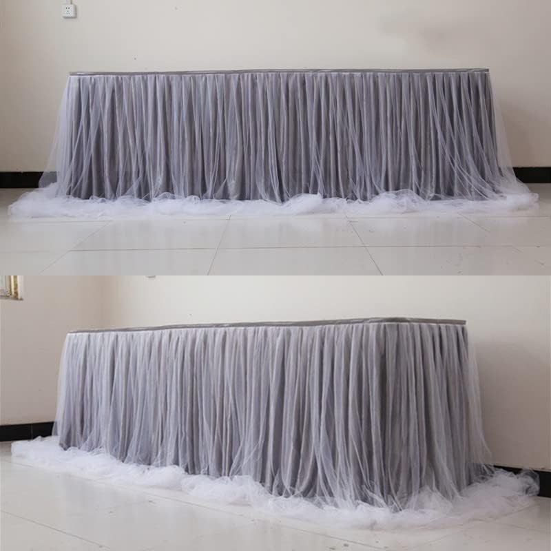 Table Skirt Tulle Tutu Table Skirt For Party Wedding Home Decoration Birthday/Table(Wine Red)