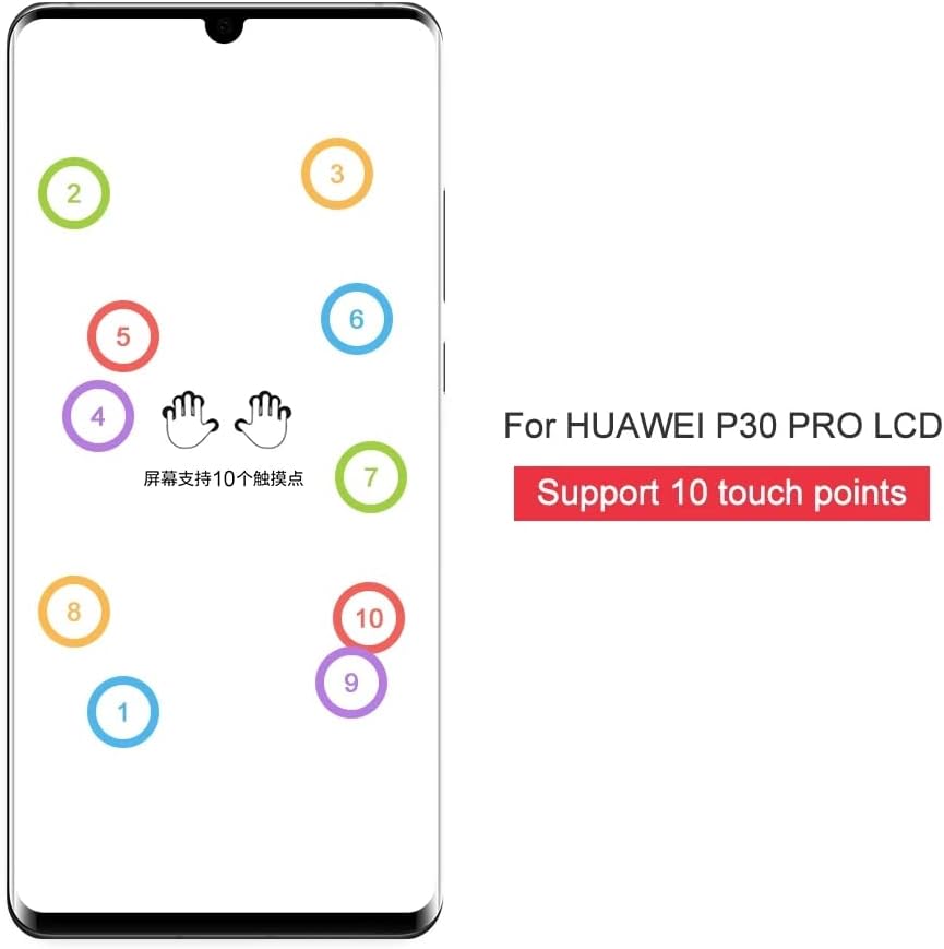 SHOWGOOD P30 Pro ディスプレイスクリーン 指紋付き Huawei P30 Pro VOG-L29 VOG-L09 L