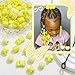 NAISKA 60PCS Hair Beads for Kids Multi Shape Yellow Circle Hair Jewelry for Braids Loc Dreadlock Accessories Hair Tube Decoration Hair Cuffs DIY Braid Clips for Women and Girs